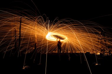 Turuncu havai fişekleri ile arka plan