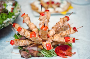 sebze ve tavuk şiş