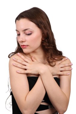 Genç bir kadının yakın çekimi.