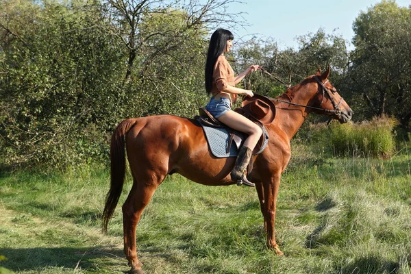 The girl rider — Stock Photo, Image