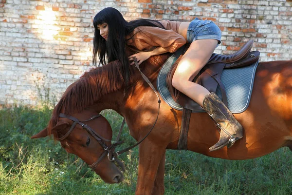 The girl rider — Stock Photo, Image