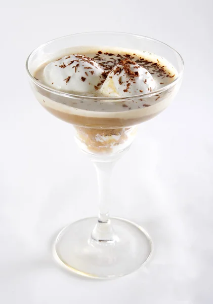 Ice-cream with coffee cocktail in glass — Stock Photo, Image