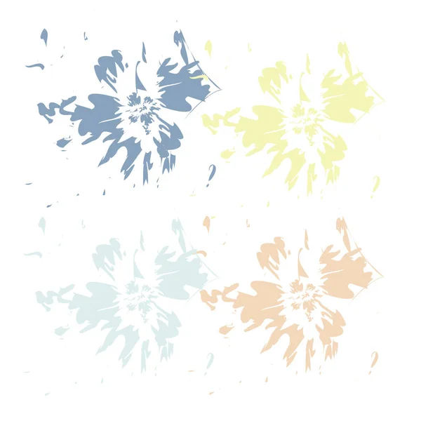 Moderne Set Van Pastel Abstracte Bloemen Met Hand Getrokken Bloemen — Stockvector