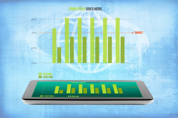 Het diagram op de monitor — Stockfoto