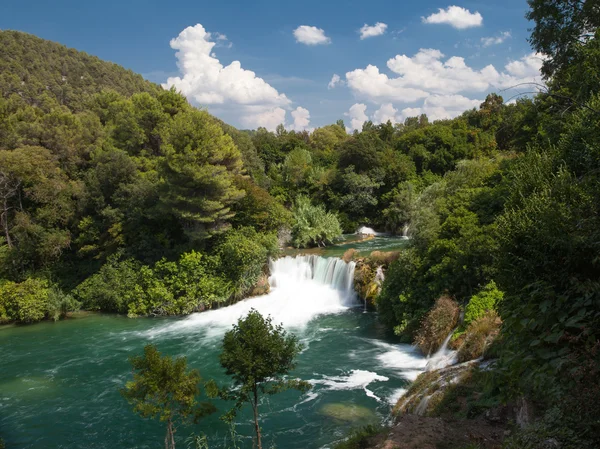 Krka-Tal mit mehreren Wasserfällen — Stockfoto