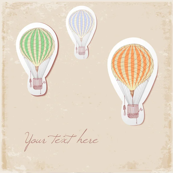 Card with vintage balloons. — Stock Vector