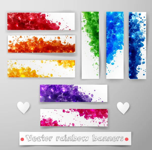 Grunge regenboog kleuren banners — Stockvector