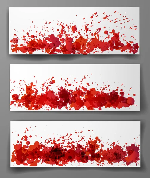 Banners with red splashes. — Stock Vector