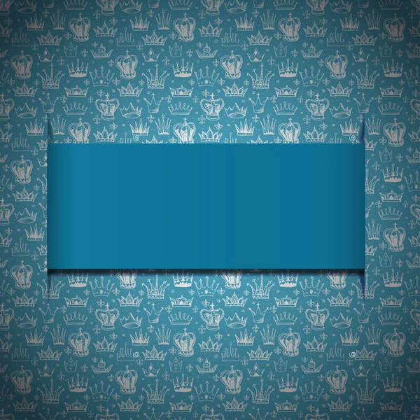 Blå bakgrund med kronor — Stock vektor