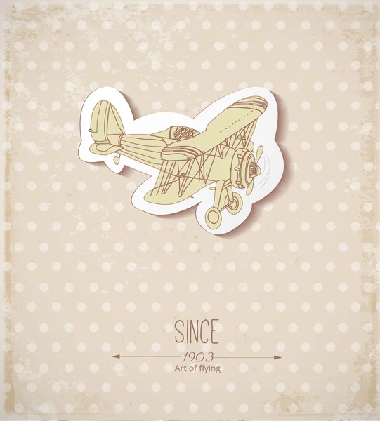 Vintage card with retro airplane. — Stock Vector