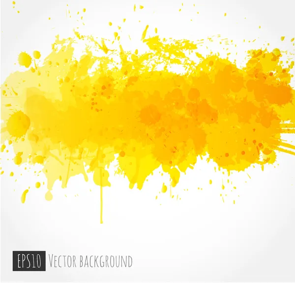 Background with big yellow splash. — Stock Vector