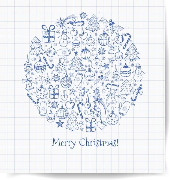 Sketch tarjeta de Navidad — Vector de stock