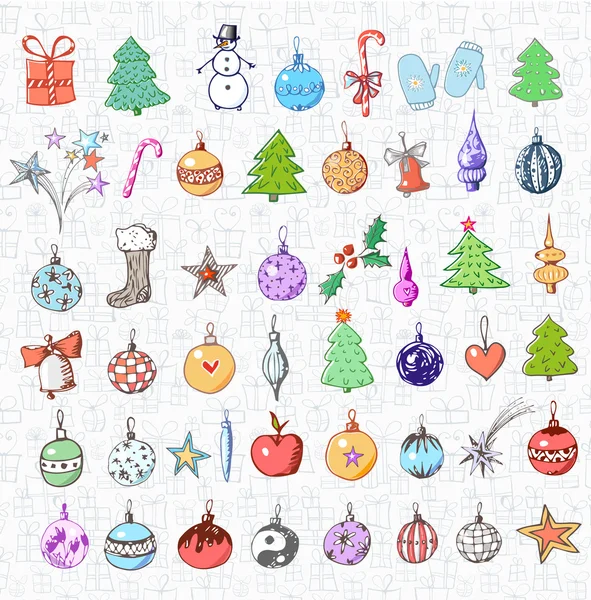 Christmas and New Year objects — Stock Vector