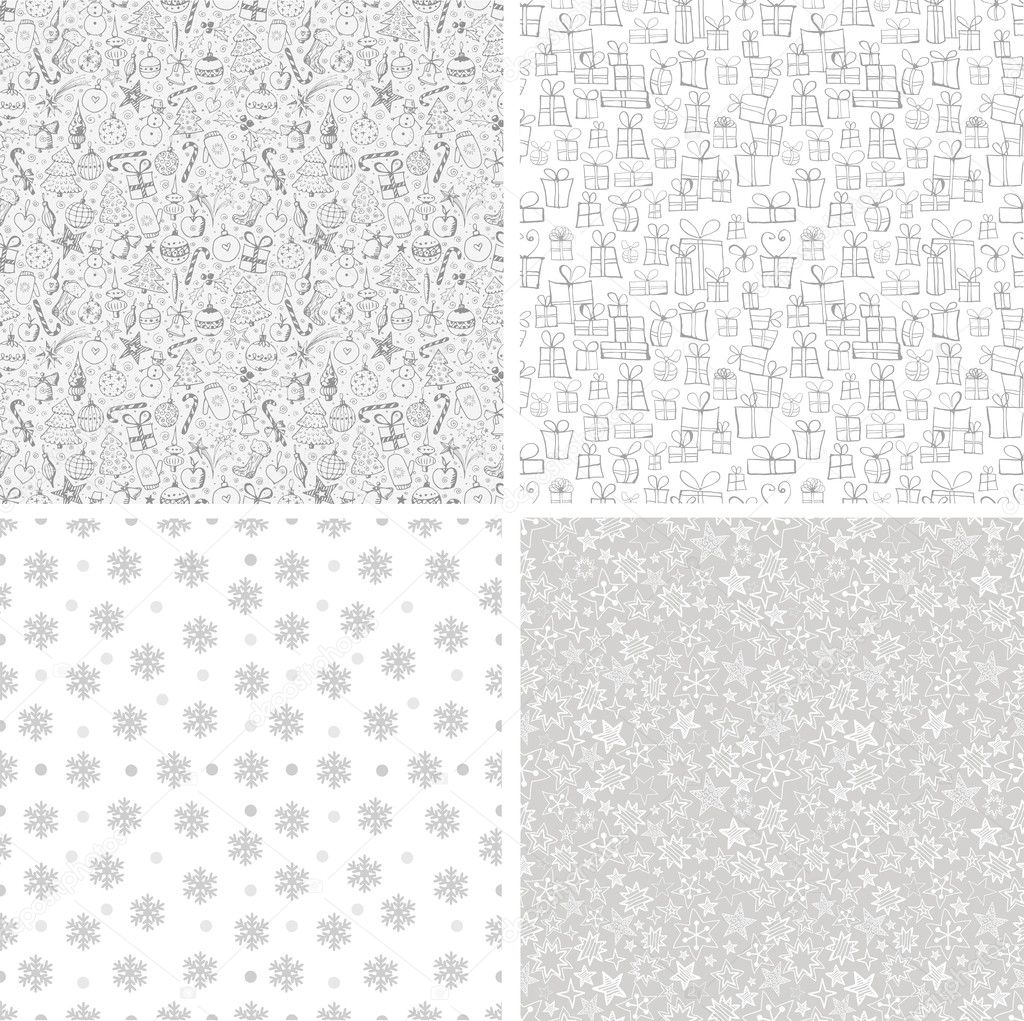 Christmas seamless backgrounds.