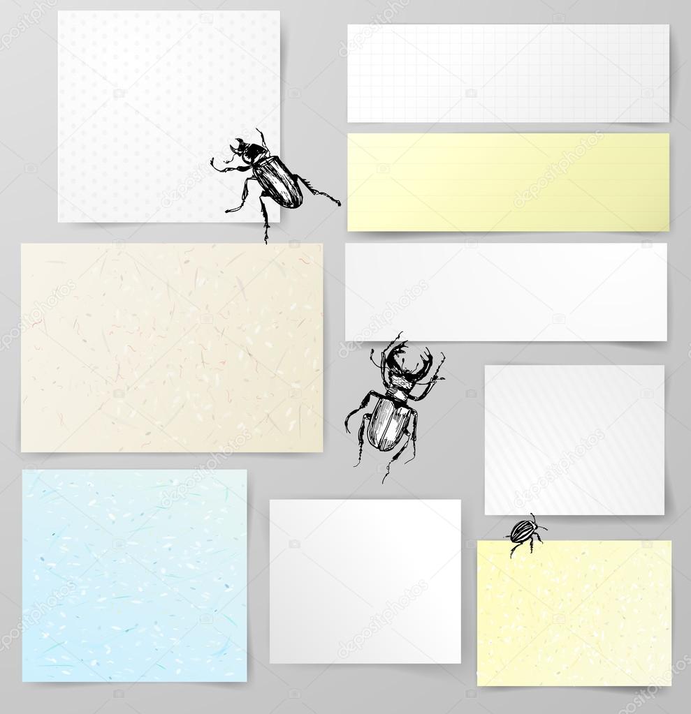 Paper objects with bugs.