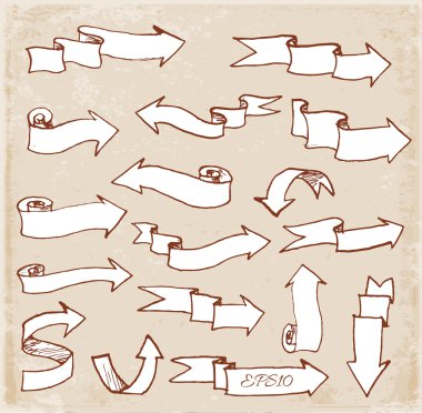Set of arrows in vintage style.