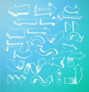 Beyaz eskiz okları kümesi