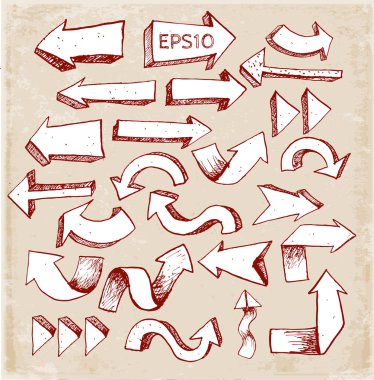 vintage tarzı koleksiyonunda ok kroki.