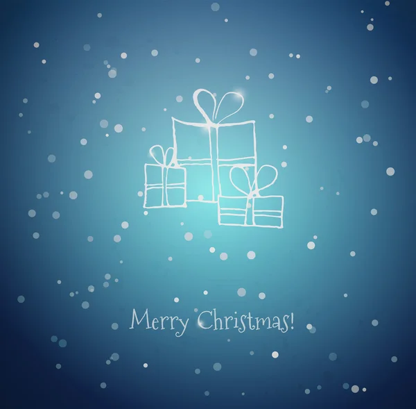ギフトボックス付きクリスマスカード — ストックベクタ