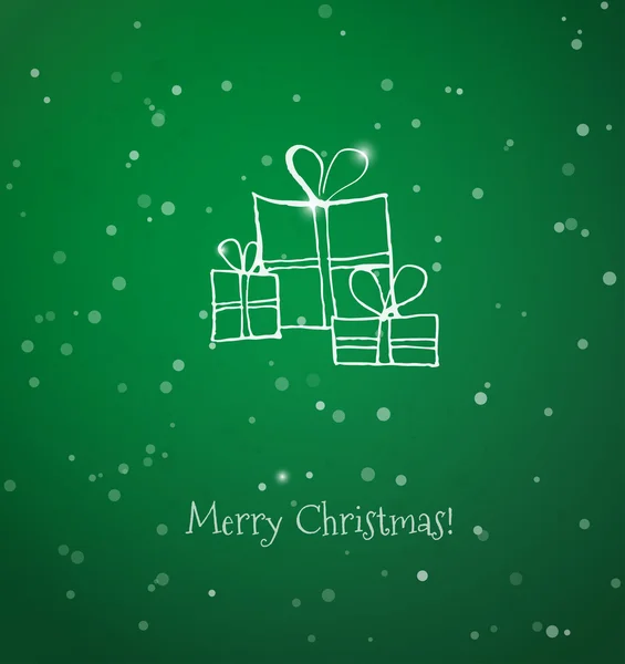 ギフトボックス付きクリスマスカード — ストックベクタ