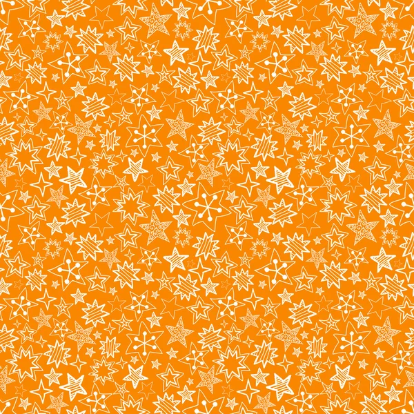 Fondo naranja sin costuras con estrellas . — Vector de stock