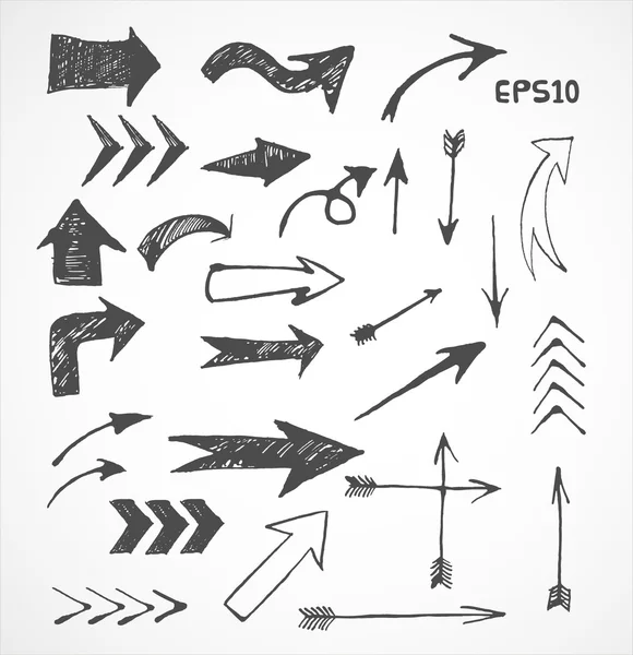 Sketch arrow collection — Stock Vector