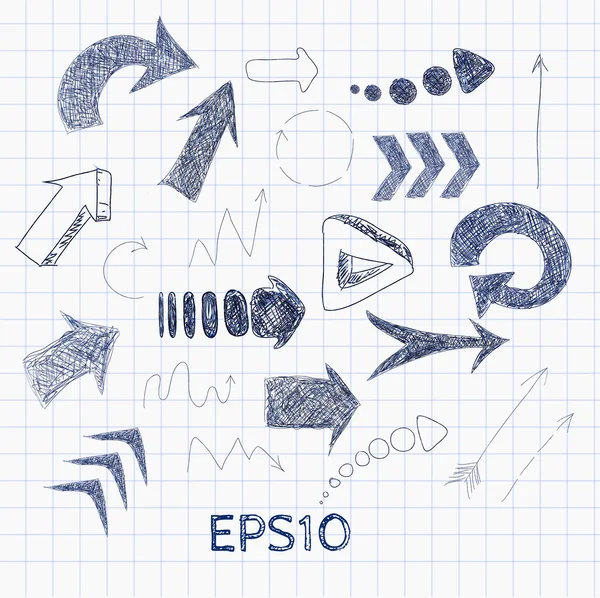 Coleção de setas de esboço para o seu projeto . —  Vetores de Stock