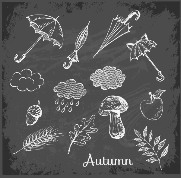 Náčrt podzimní symbolů — Stockový vektor