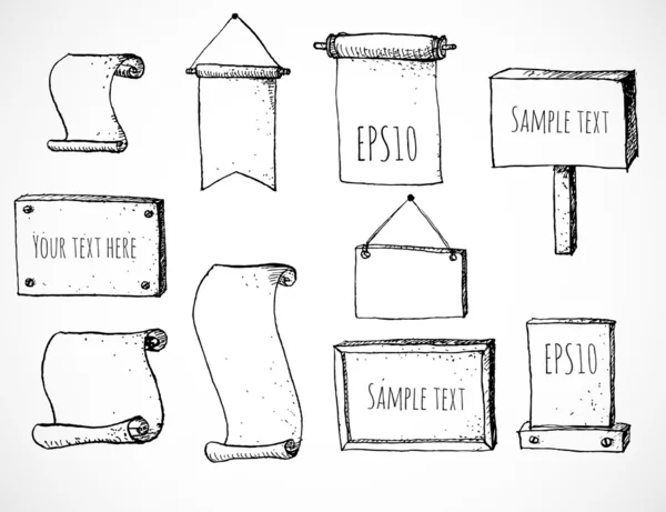 Set schets frames klaar voor uw tekst. — Stockvector