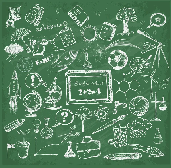 geri okul büyük set doodles