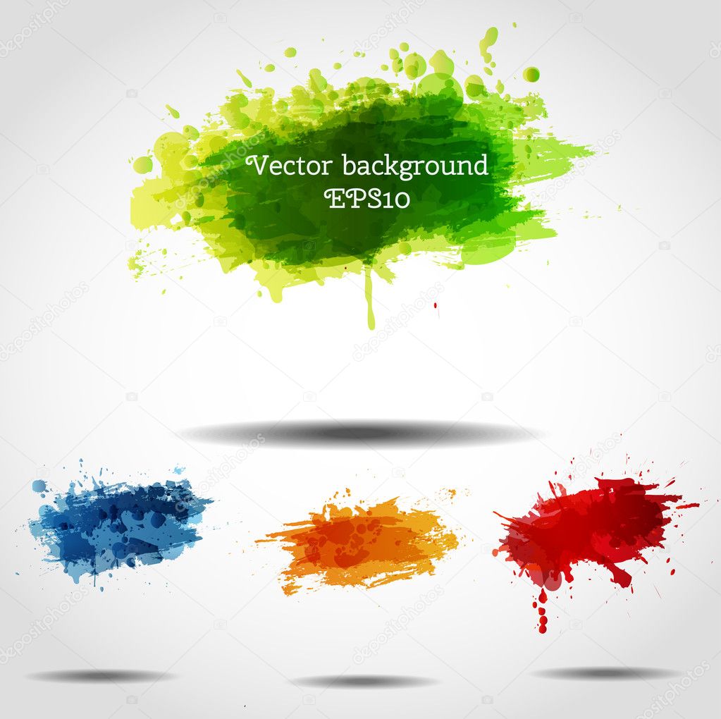 Set of bright grunge backgrounds in autumn colors.