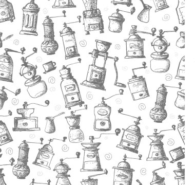 vintage kahve değirmenleri ile kahve arka plan.