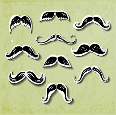 Vintage kağıt kesiği bıyıkları