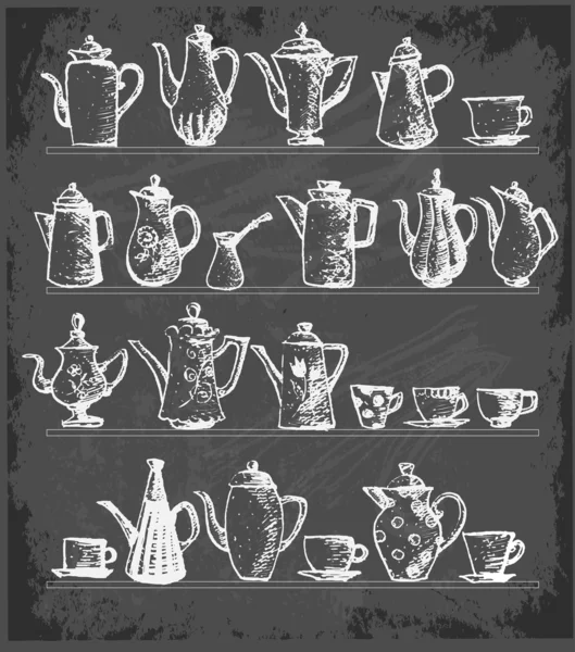 Sketches of coffee objects — Stock Vector