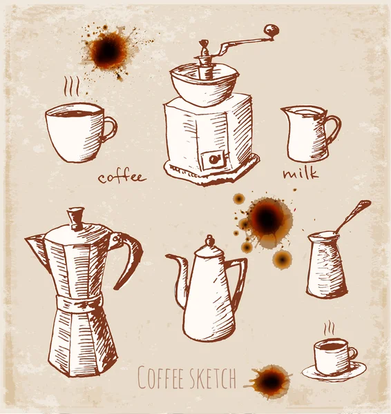 Реалистичные пятна кофе . — стоковый вектор