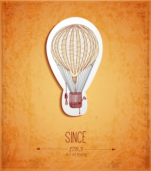 Vintage card with balloon. — Stock Vector