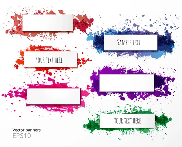 Set di banner grunge luminosi — Vettoriale Stock