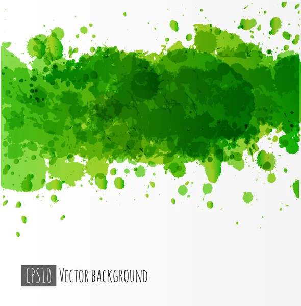 Background with big green splash — Stock Vector