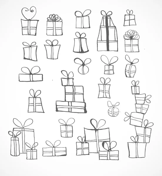 Colección de cajas de regalo Sketch . — Archivo Imágenes Vectoriales