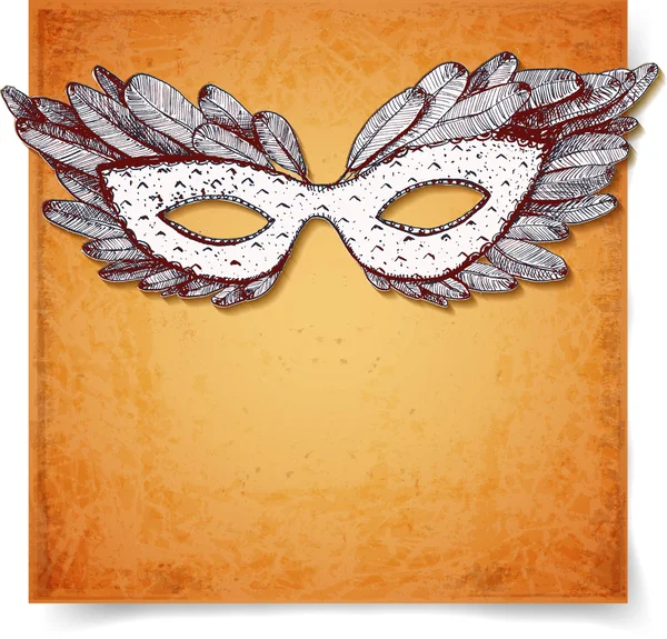 Vintage card with festive venetian mask. — Stock Vector