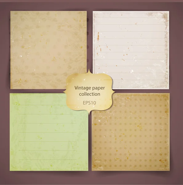 Set van vintage papier. — Stockvector