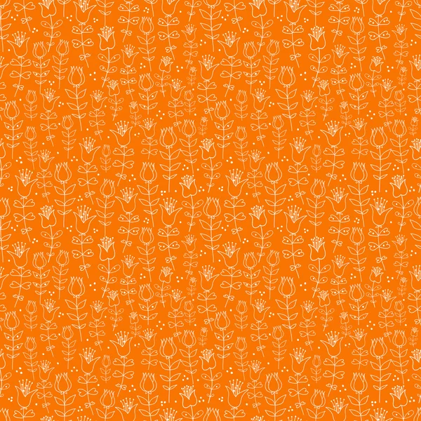 Seamless orange floral background. — Stock Vector
