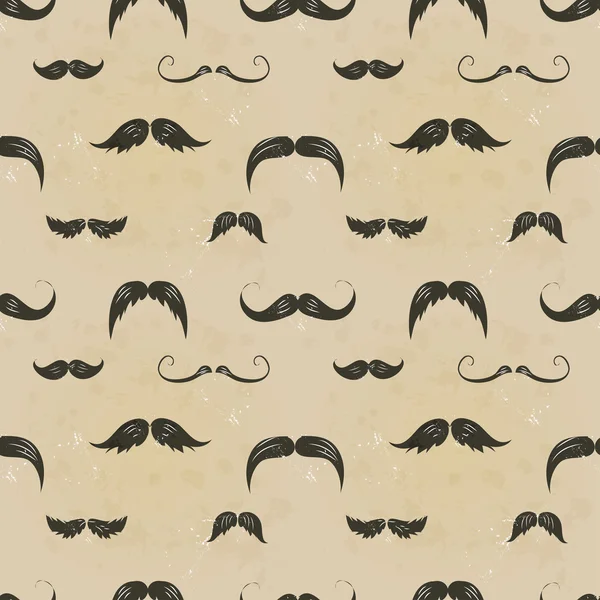 Vintage seamless texture with moustaches. — Stock Vector