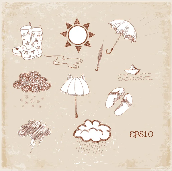 Weather icons set. — Stock Vector