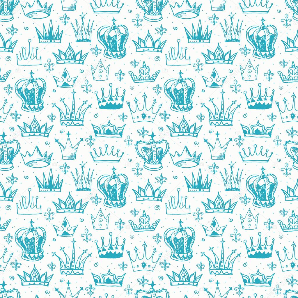 Seamless background with crowns.
