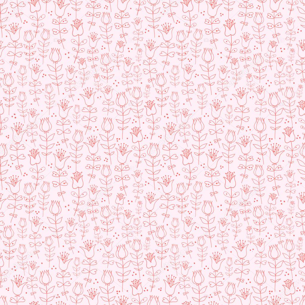 Seamless pink floral background.