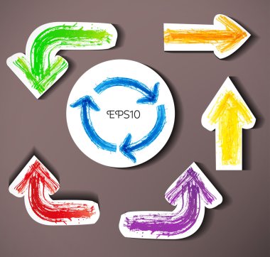 Grunge kağıt kesme okları