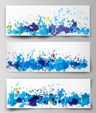 Grunge mavi bayrak ile metin için yer.