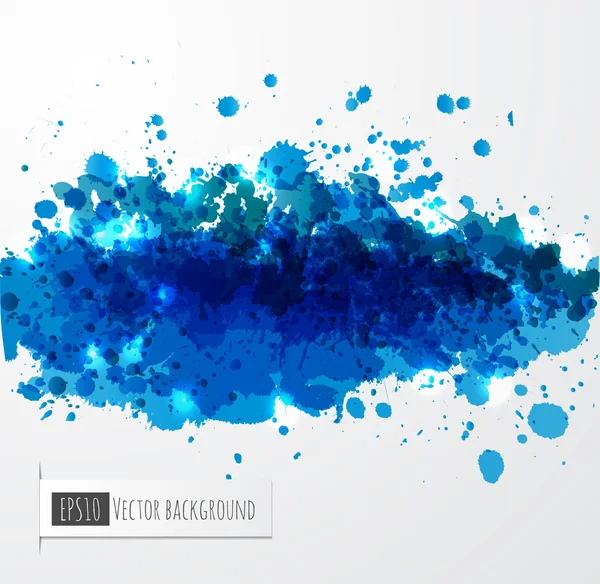 Background with a big blue splash. — Stock Vector