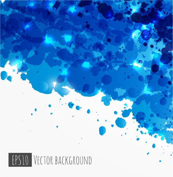 Background with a big blue splash. — Stock Vector